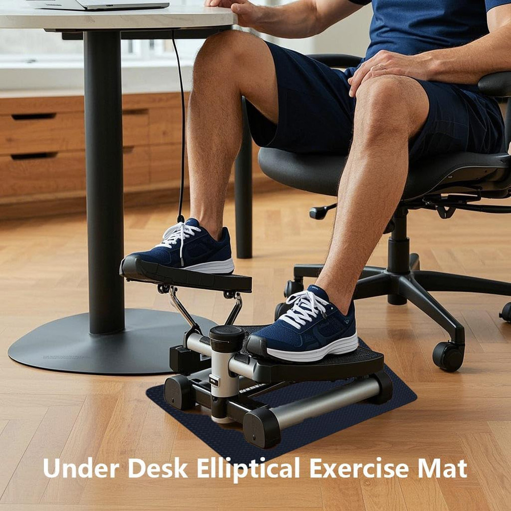 Double-Sided Non Slip Mat for Stepper Exercise Machine & under Desk Mini Ellipti