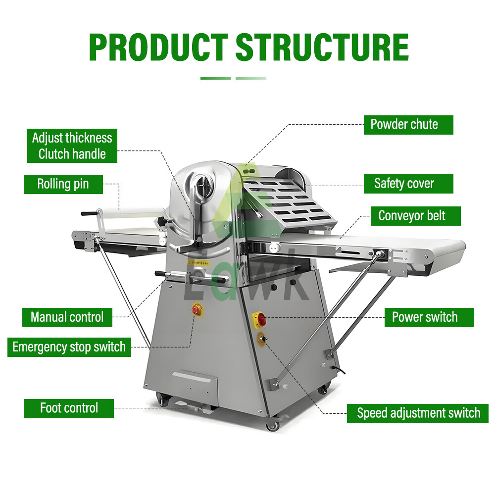 Dough Sheeter Reversible Roller Machine Pastry Bakery Roller Rolling Machine