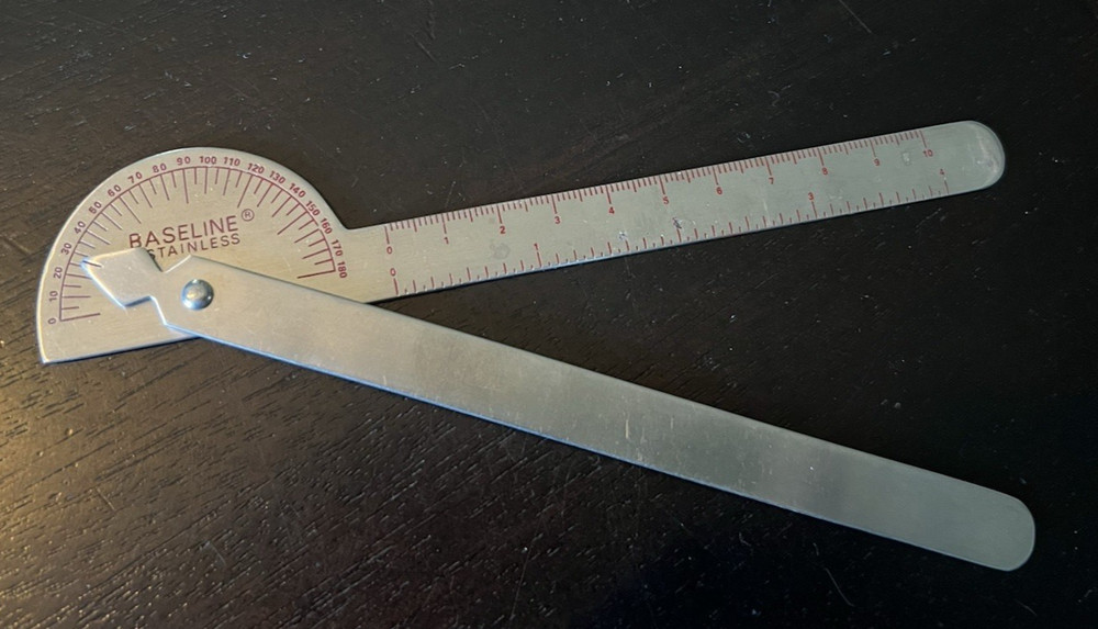 Baseline Stainless Protractor 0 - 180 Vintage