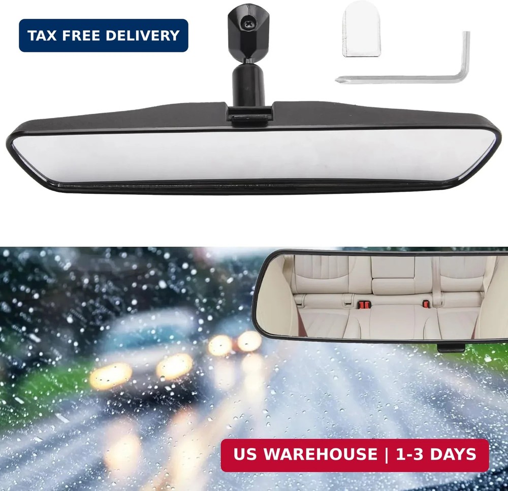10'' Universal Rear View Mirror, Interior rearview mirror Kit Universal Fit