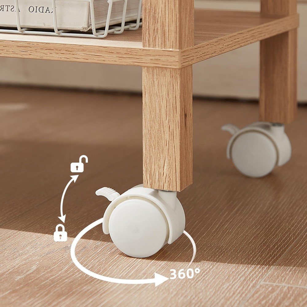 2 Tier Printer Stand with Storage,Under Desk Shelf Printer Table,Small Printe...