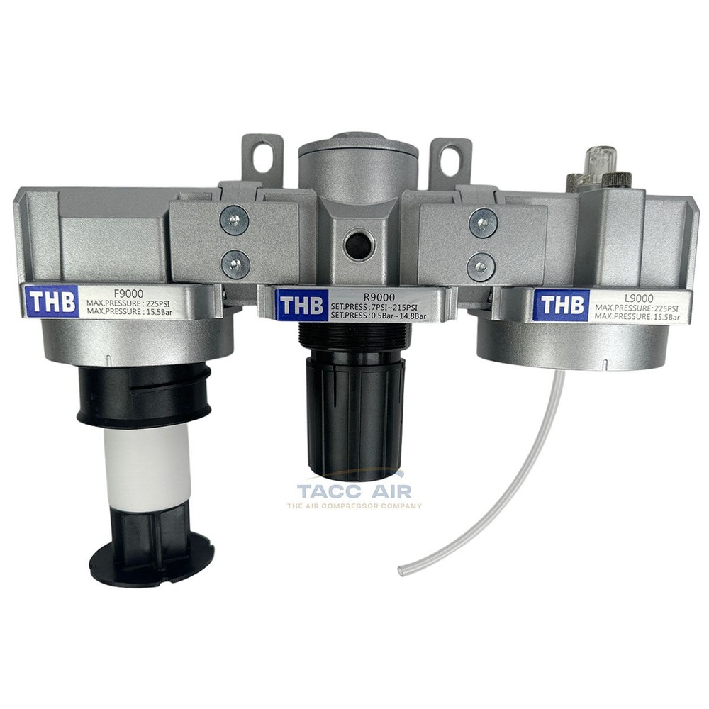 1" Compressed Air FRL System Filter Regulator Oiler Separator Lubricator Combo