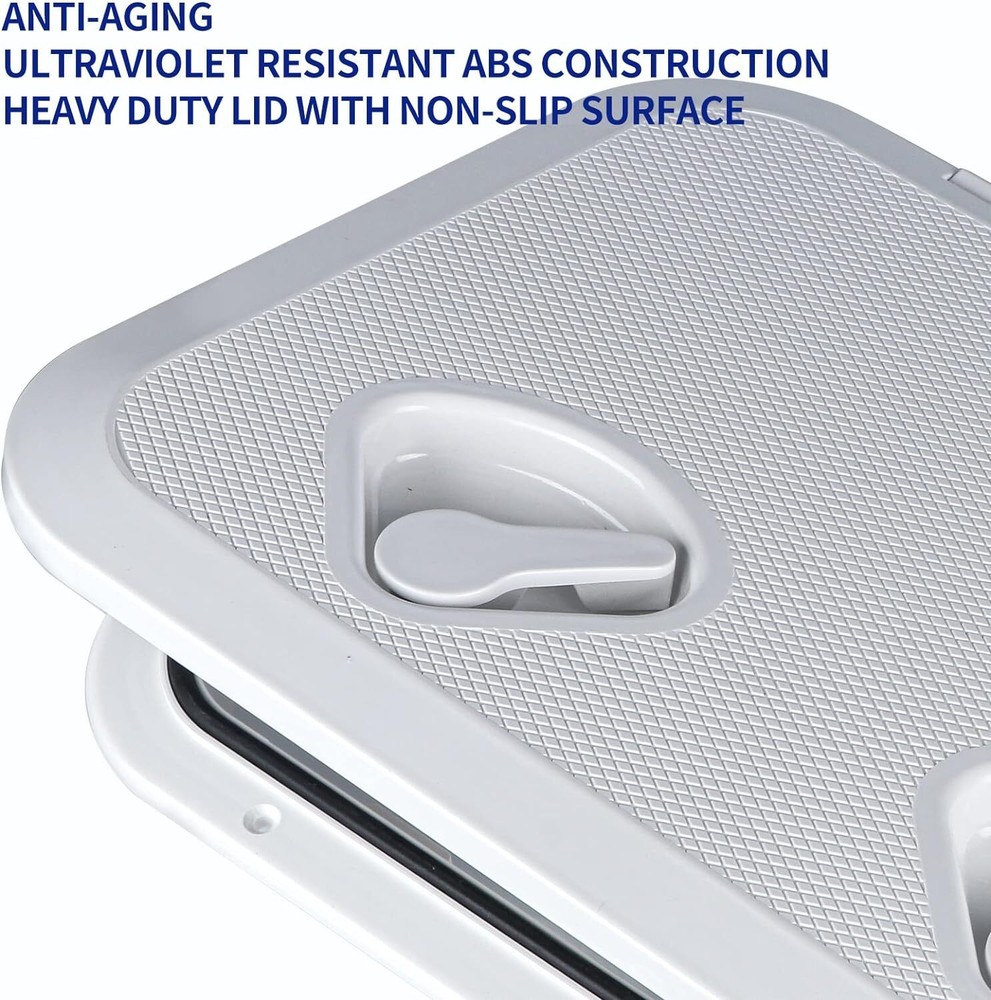 White Marine Deck Access Hatch 17.3“×12.4" Boat Hatch & Lid Rectangle Deck Hatch