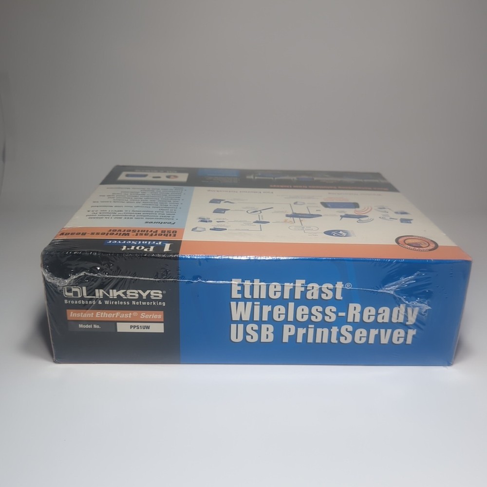 Linksys EtherFast Wireless Ready USB 1 Port PrintServer PPS1UW Sealed