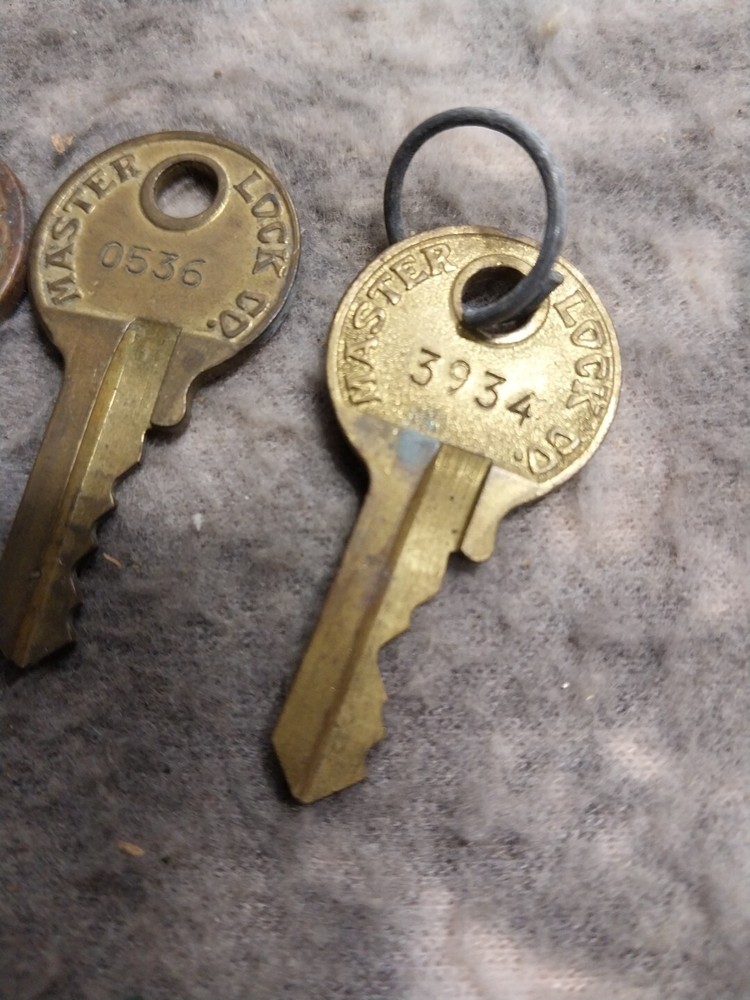 3 old master lock keys