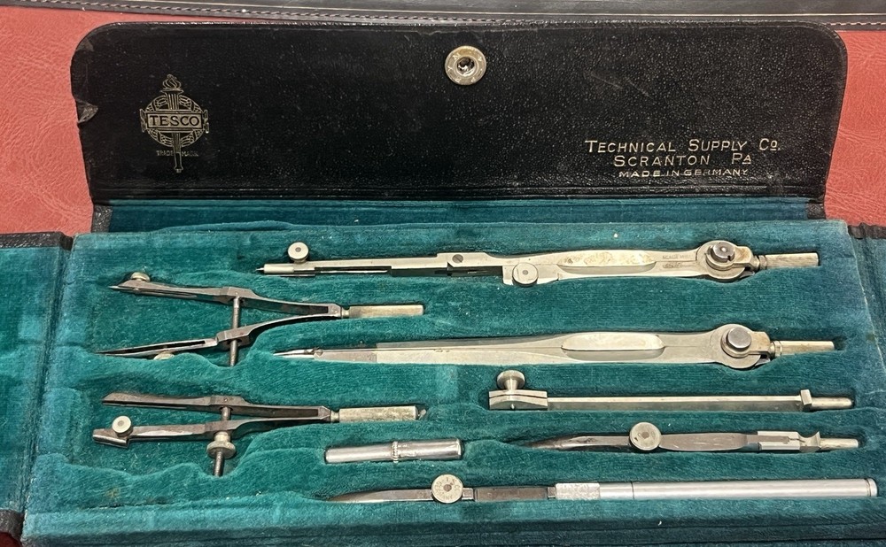Tesco Technical Supply Co Academic Drafting Set # 1054 Scranton PA Germany