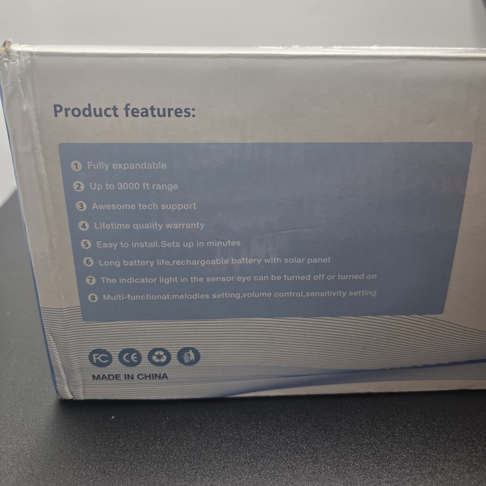 Chtoocy Solar wireless input alarm system with motion sensor exterior