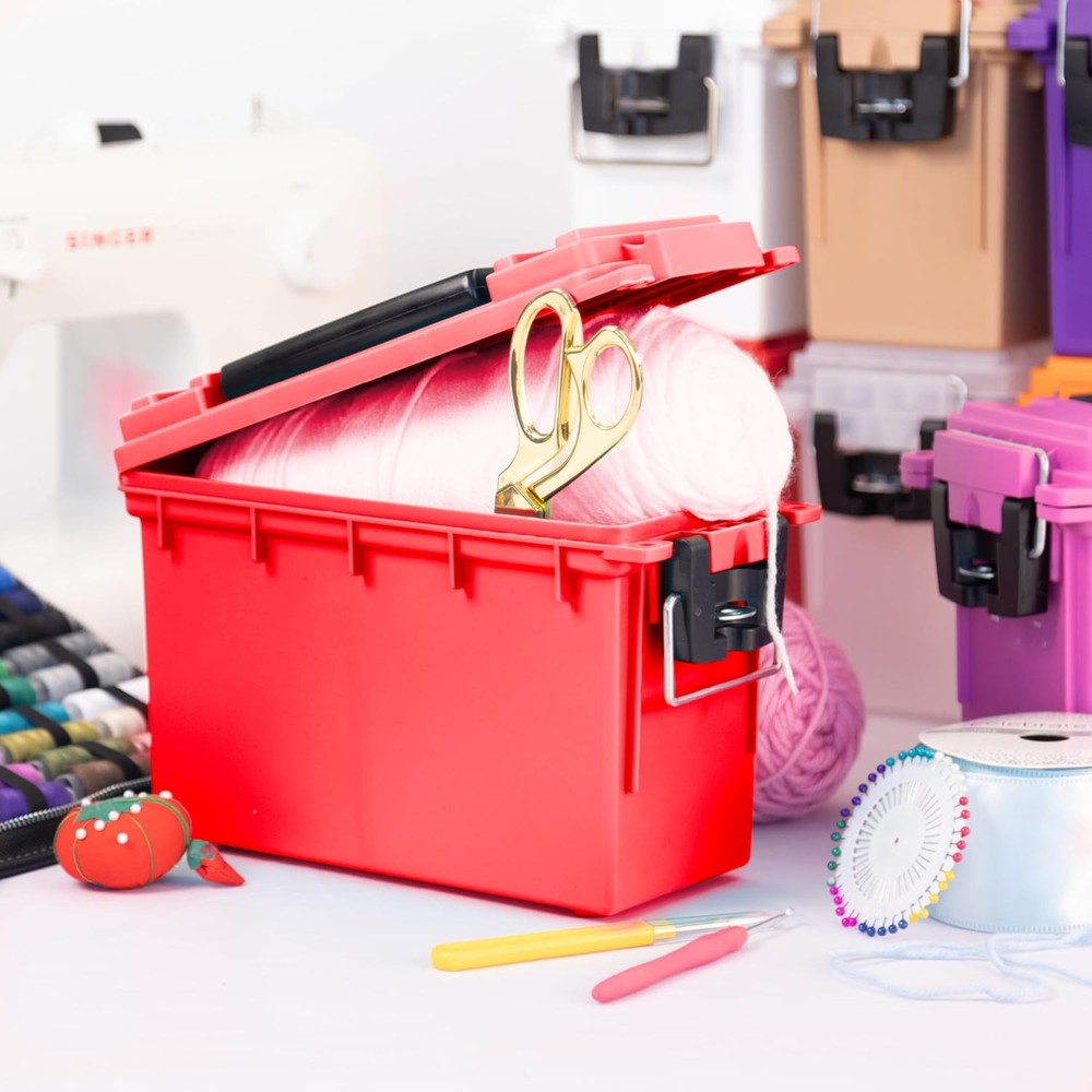 Sheffield 12636 Ammo Storage Box, Stackable .30 Cal Standard Single, Red