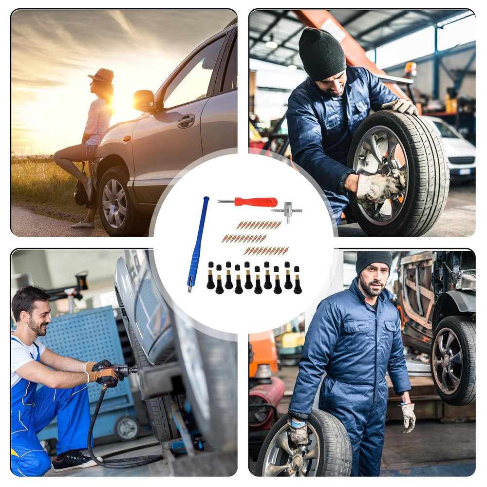 43-Piece Car Tyre Valve Removal Tool Valve Cores Tire Wrench Repair Tools Kit