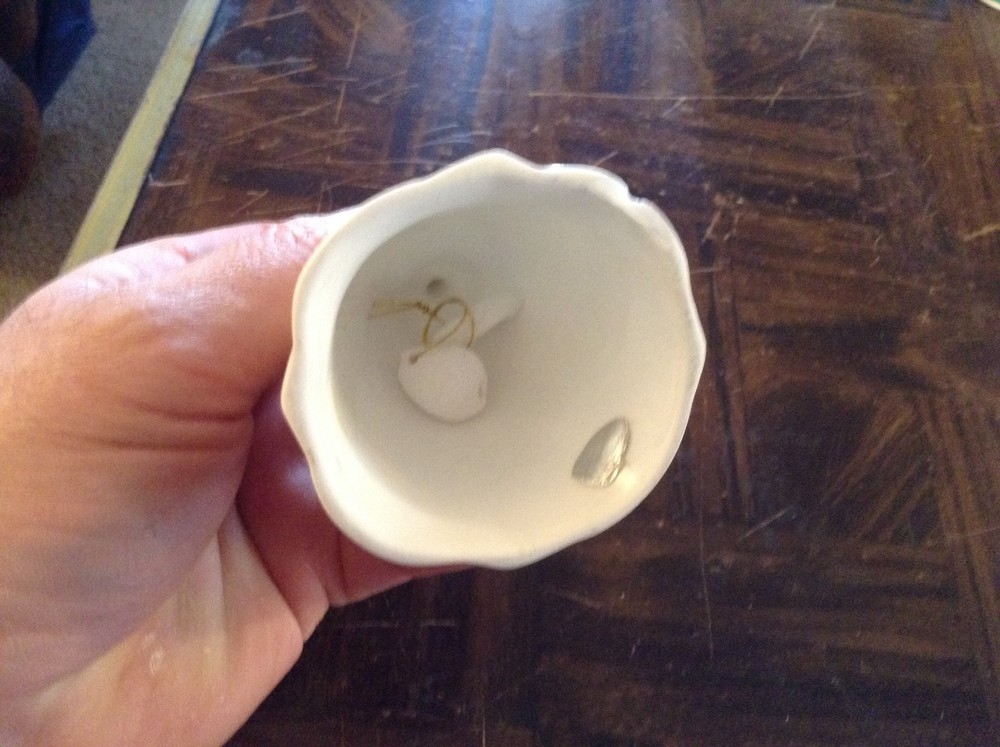 Porcelain pink flowered handbell