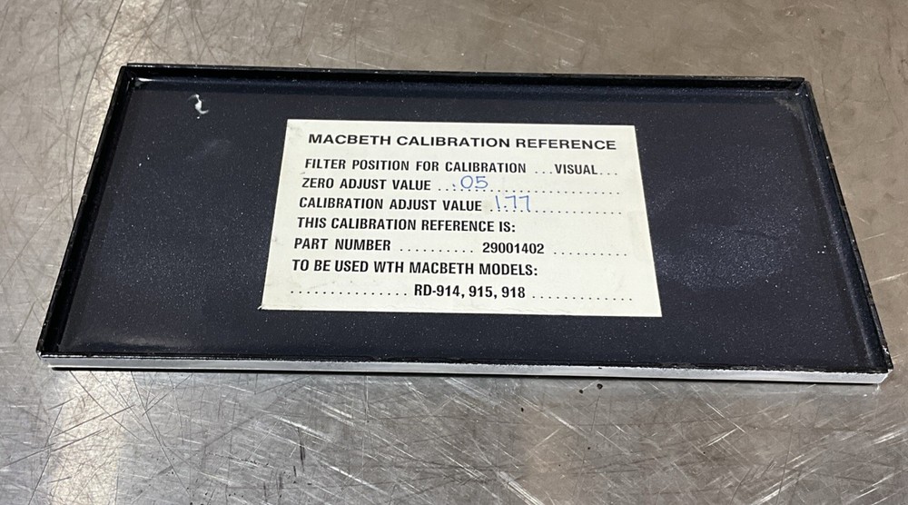 Macbeth ￼Calibration Reference Plate PN 29001402