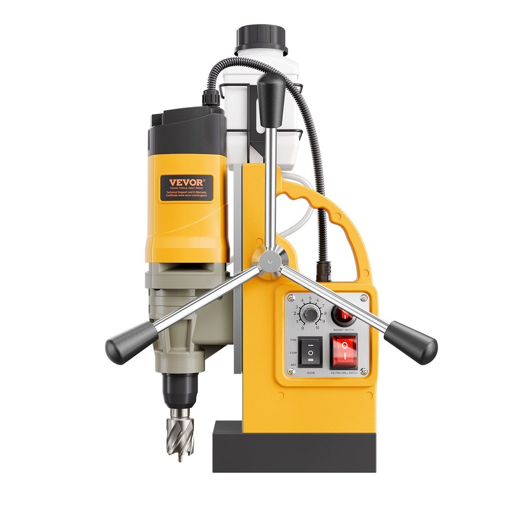 1450W 2in Boring Mag Drill 2878lbf Capacity 6 Bits Yellow Adjustable