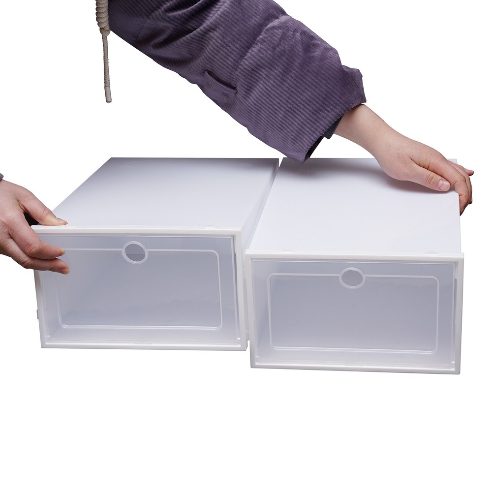 24pcs Shoe Box Stackable Shoe Storage Organizer Sneaker Container Clear