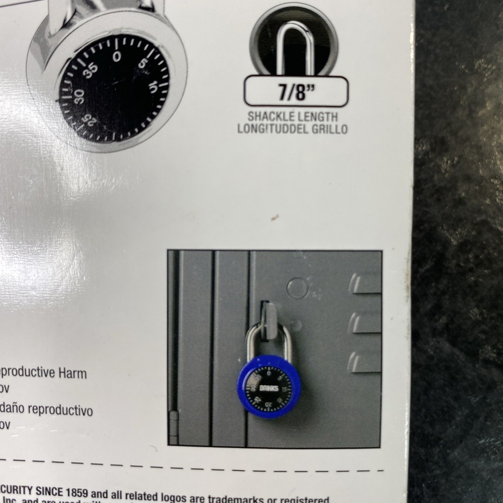 BLUE - BRINKS 50mm 1- 7/8 Inch Combination Padlock - Standard Security • Blue