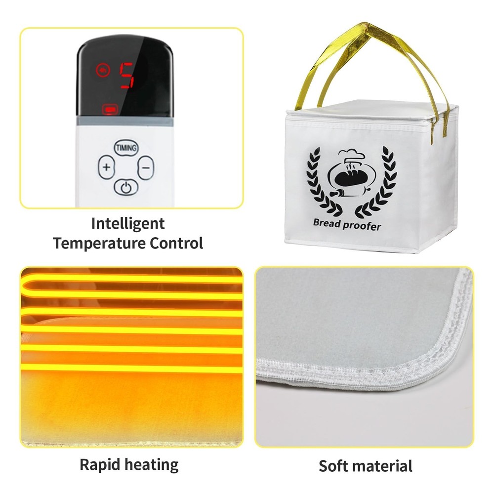 Dough Proofer Heating Pad with Warming Box, Sourdough Bread Proofing Warmer B...