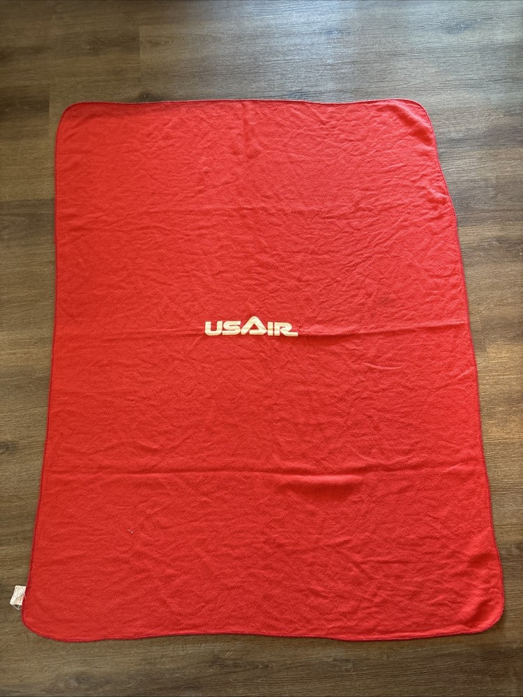 Vintage 1990s USAir Throw Blanket