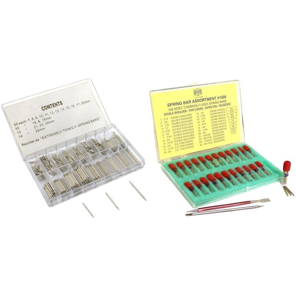 450 Assorted Extremely Thin Spring Bars,288 Spring Bars,2 Watch Pin Remover Kit