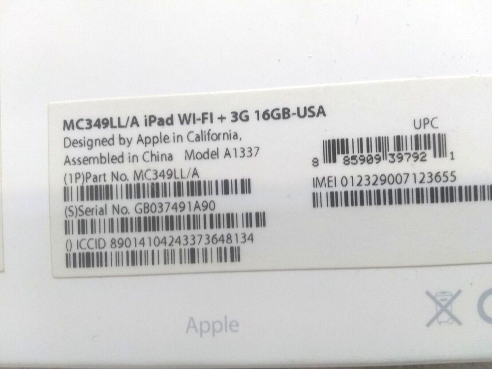 Apple iPad Box Only Model MC349LL/A Great Vintage Condition