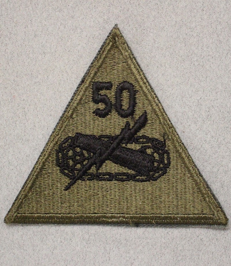 Army patch 5196: 50th Armored Division - subdued, cut edge