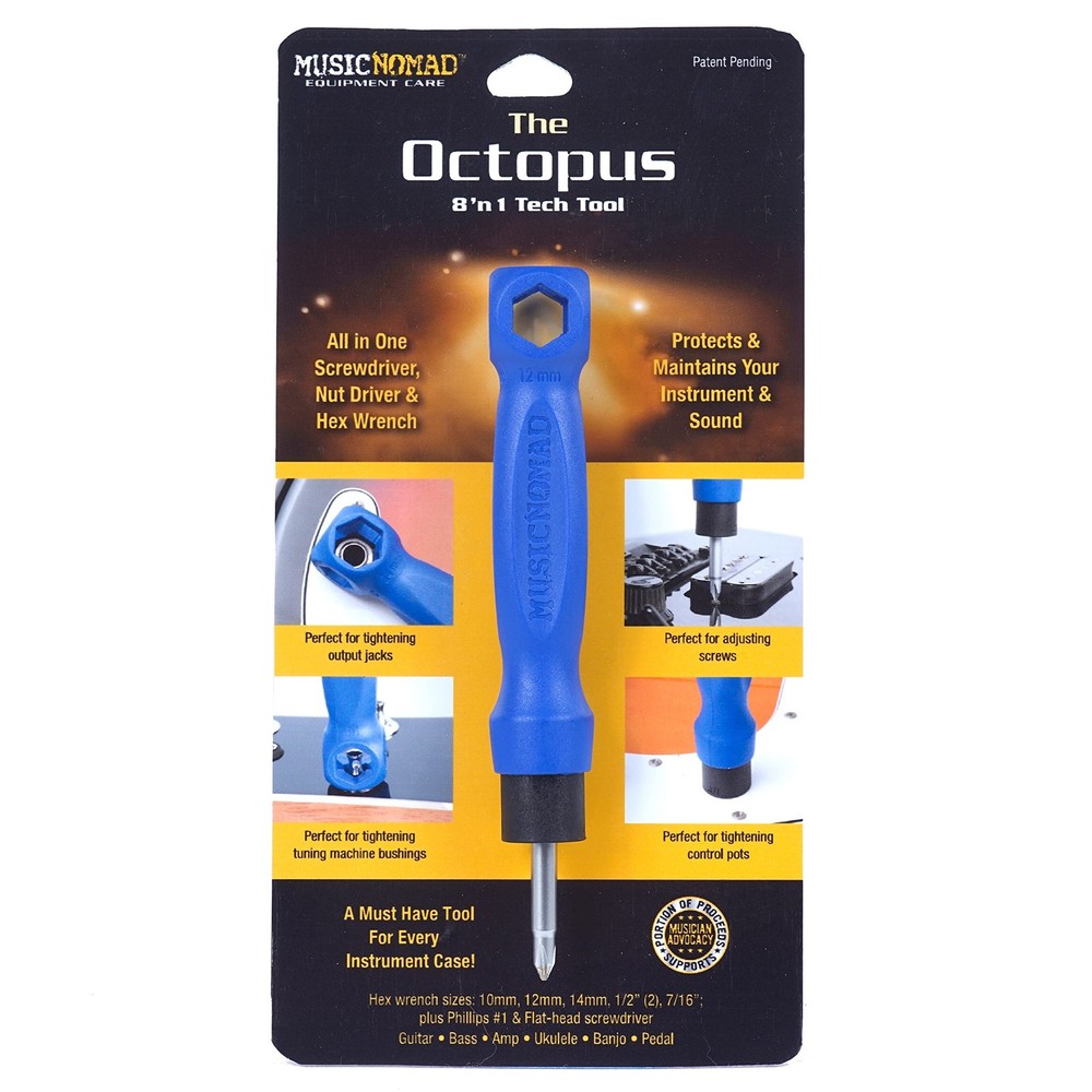 MusicNomad The Octopus 8 ’N 1 Tech Tool (MN227) Blue