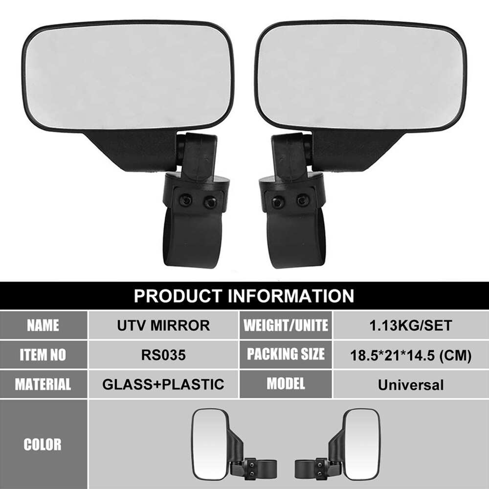 Offroad Rear View Side Mirror Set for ATV UTV Adjustable Driver Passenger