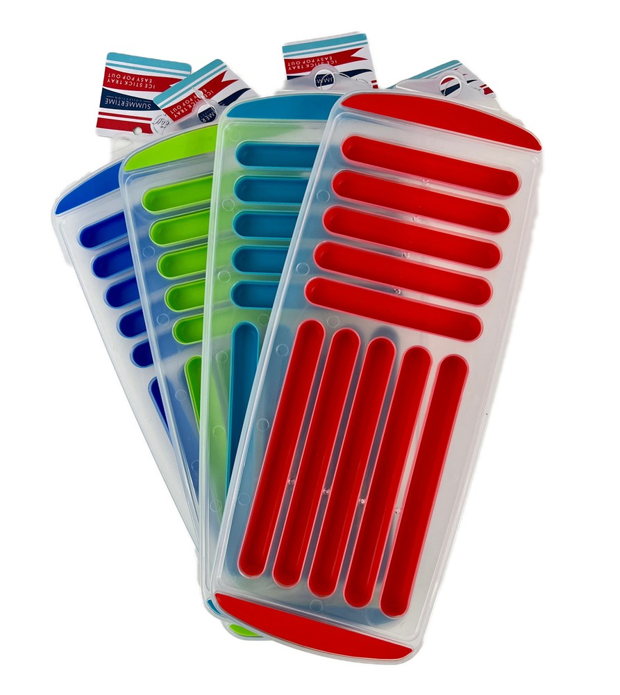 4 Pack Water Bottle Thin Ice Stick Cube Tray Candy Mold Easy Release Pop Out