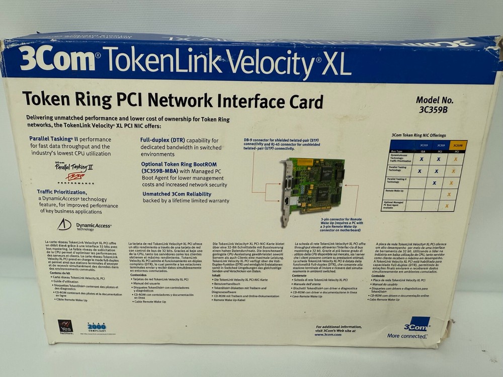 3COM 3C359B TOKEN RING PCI NETWORK INTERFACE CARD TOKENLINK VELOCITY XL