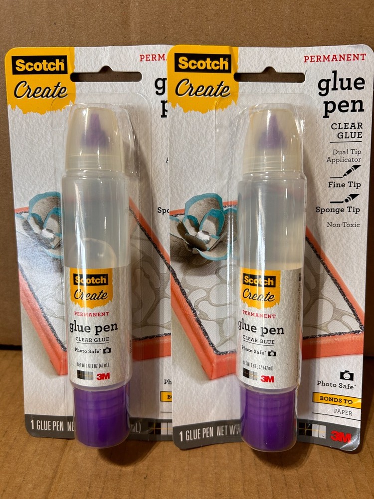 Scotch Clear Scrapbook Glue w/2 Way Applicator, 1.6 oz 2-Pack