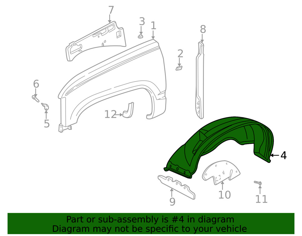 Genuine GM Wheel Housing Side Panel 15995932