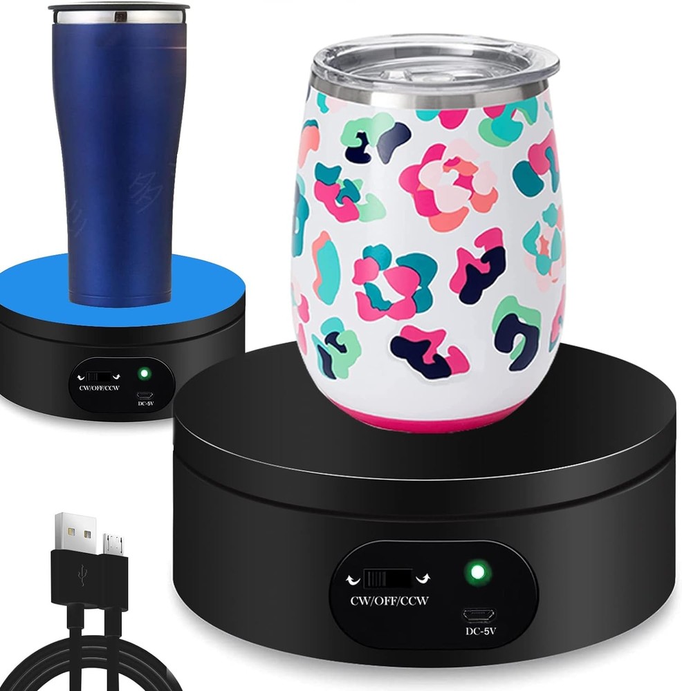 YVV Motorized Rotating Display Stand,Turner Cup Platform for Epoxy Black