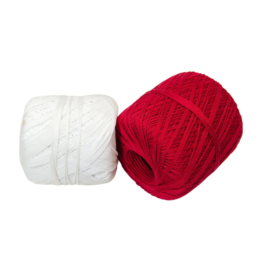 Mercerized Cotton Crochet Thread J&P Coats Metallic Gold Silver Solid Red White