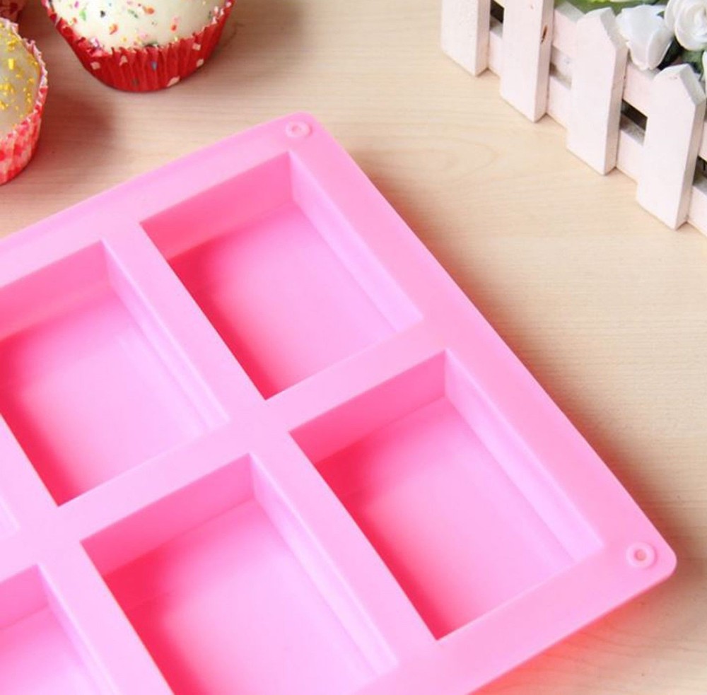 8 Set Rectangle Silicone Soap Making Molds Baking DIY Mold For Cake Bakeware