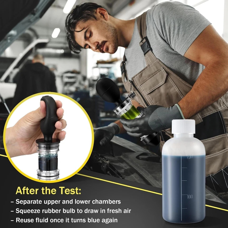 Head Gasket Tester Combustion Leak Test Kit with 8.5oz Testing Fluid...