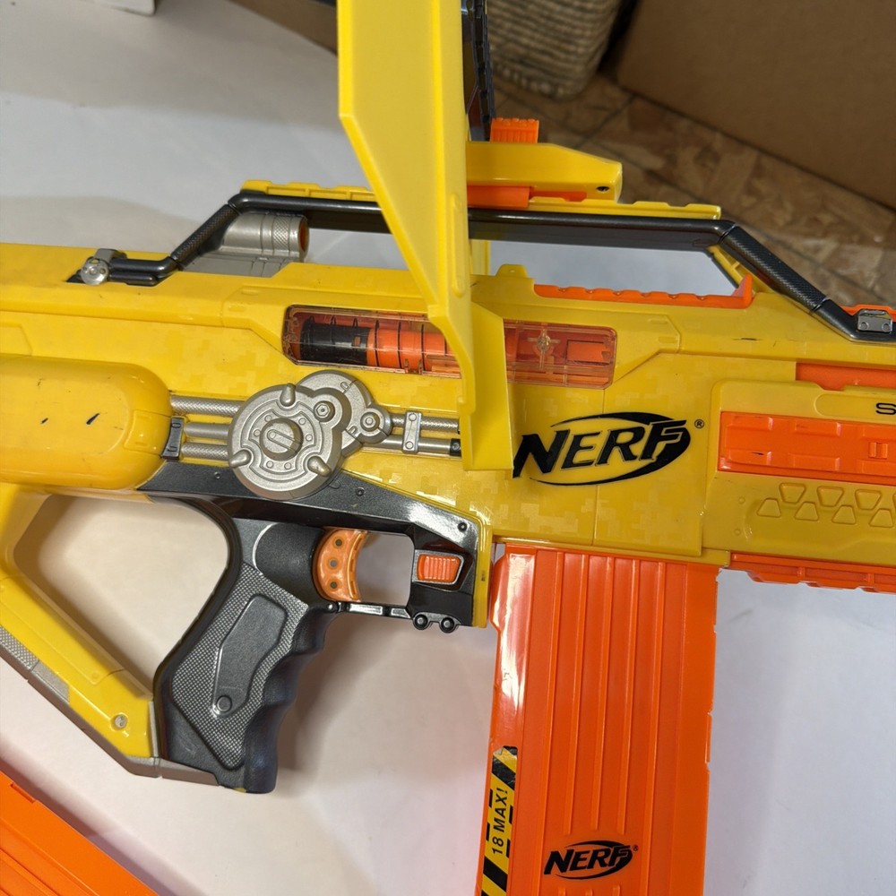 Nerf N Strike Stampede ECS Working Blaster with/Clips/Shield/darts- TESTED