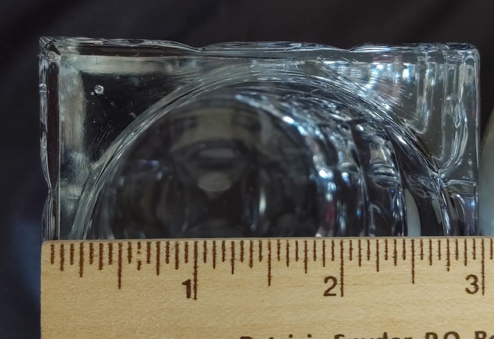 HEAVY GLASS CANDLE HOLDER~ ICE CUBE LOOK