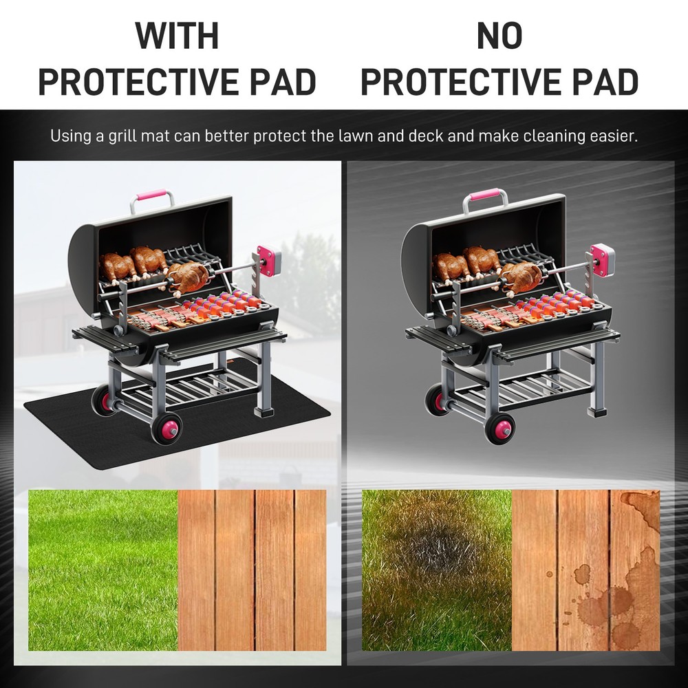 Fireproof Deck Cover Fire Mat Patio Lawn Deck Fire Resistant Pad under Grill