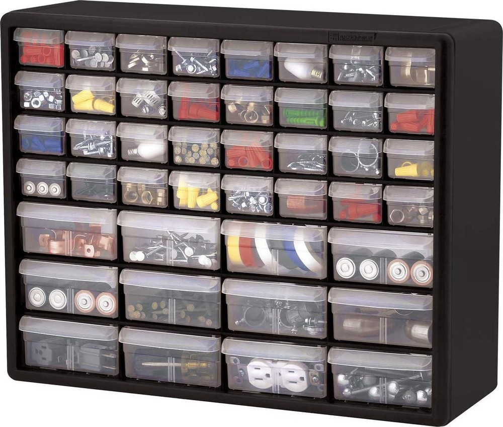 24-Compartment Drawer Bin Hardware Tool Organizer Garage Storage Plastic Cabinet