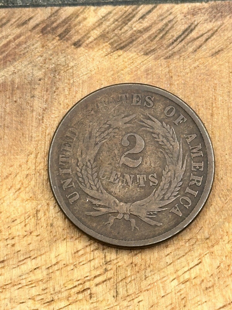 1864 Large Motto Copper Two Cent Piece 2C #6264