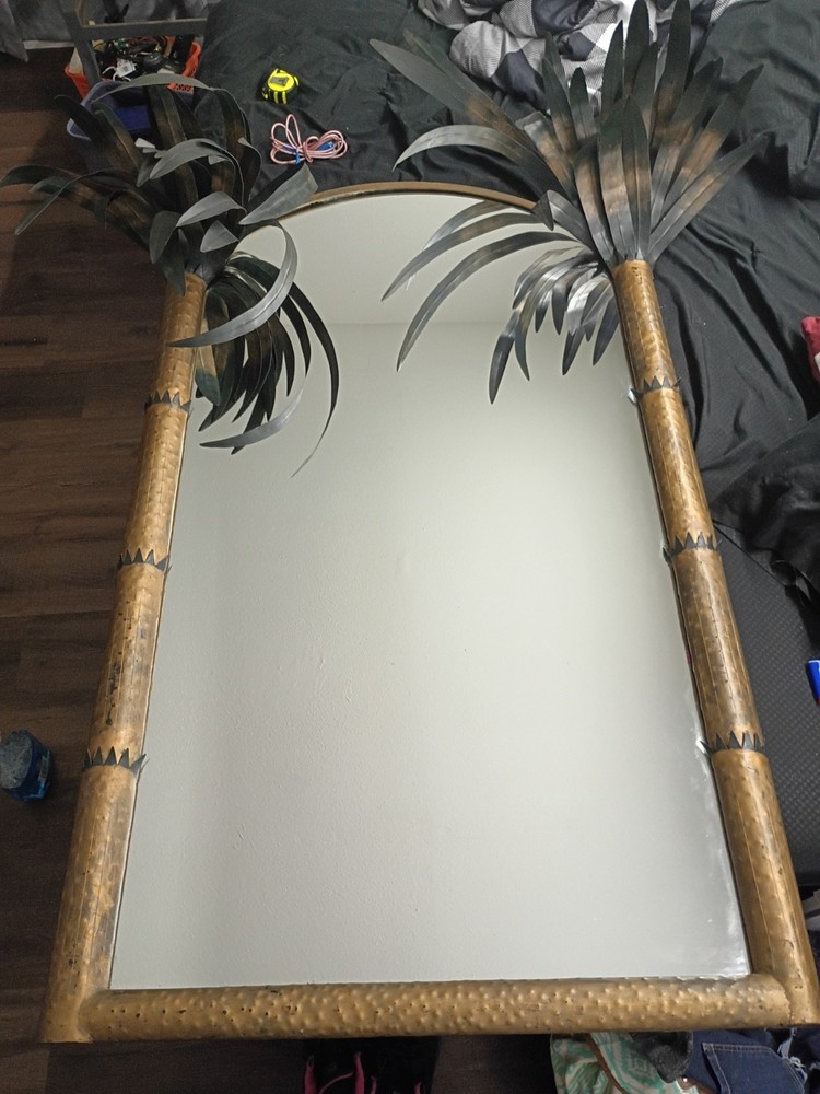 1940s Hollywood Regency palm tree mirror