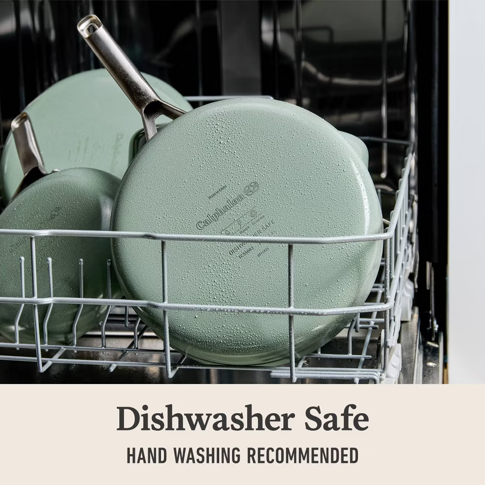 Calphalon 3qt Ceramic Saute with Lid Silver Ash: Nonstick, Anodized
