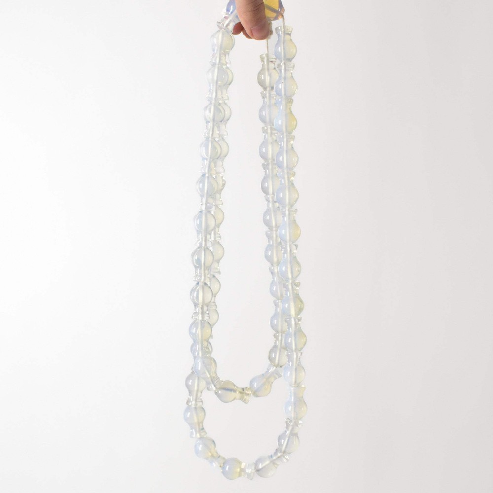 Opalescent Moon Beads Czech 50 Inch
