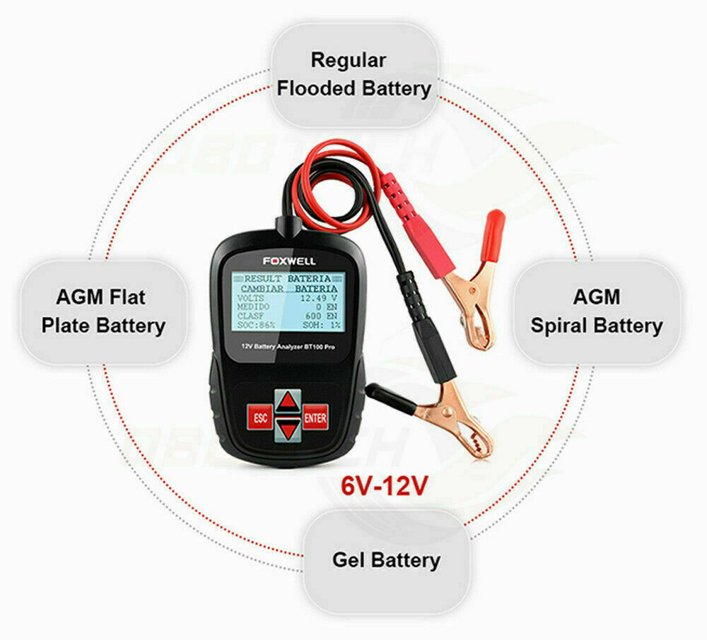 FOXWELL BT100 Pro Automotive Scanner Diagnostic Tool Code Reader Voltage Tester