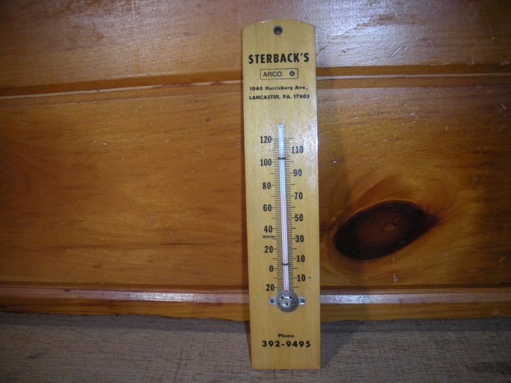 Vintage Wooden STERBACK'S Thermometer
