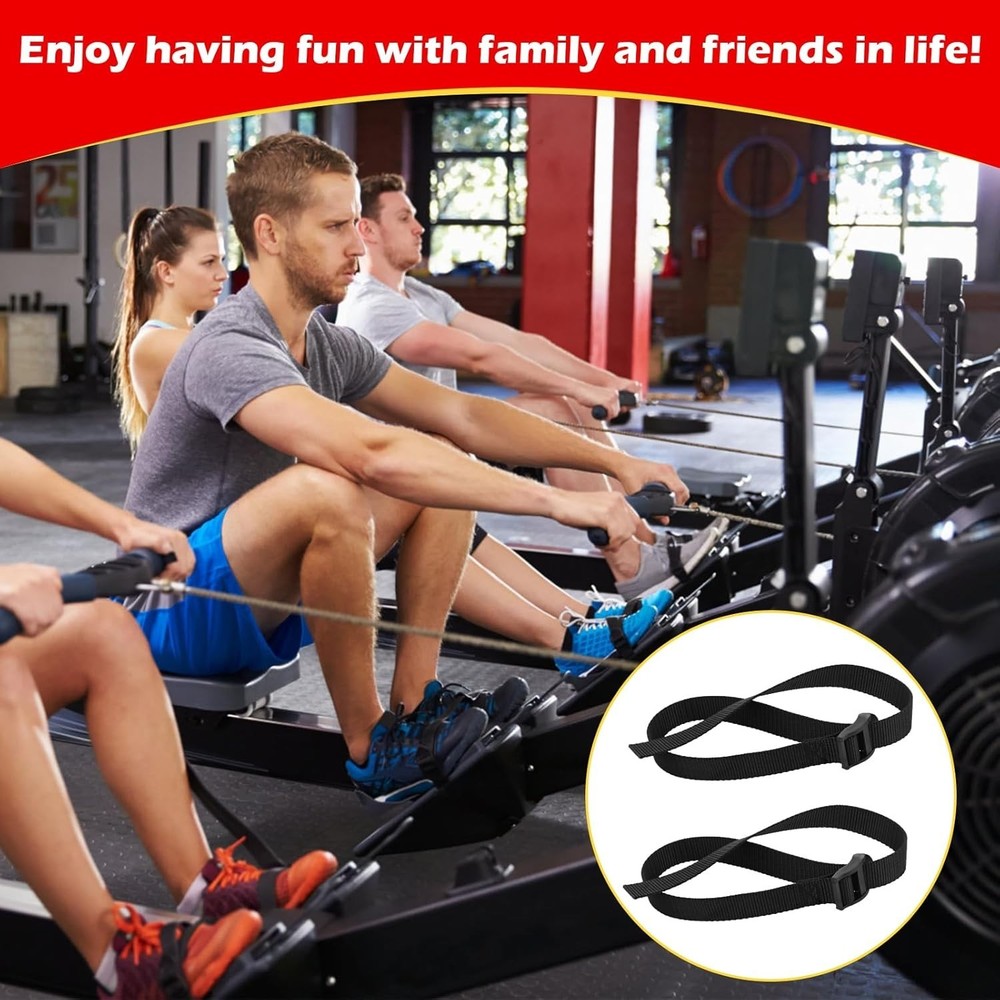 Comfort Fit Rowing Machine Foot Straps for Concept 2 Models D & E - Easy Install
