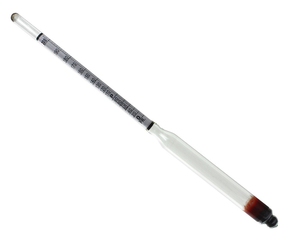 HYDROMETER - ALCOHOL, 0 - 200 PROOF  and Tralle