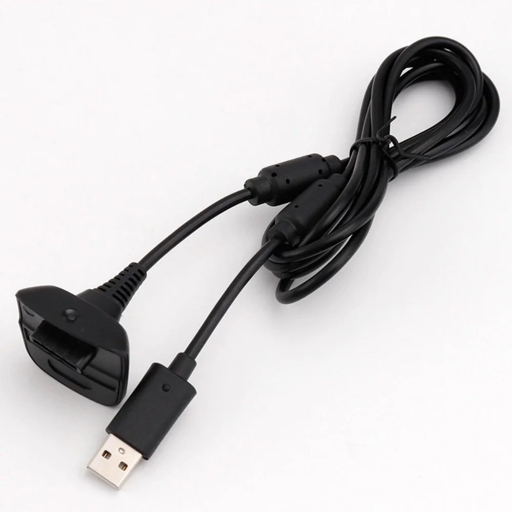 USB Charging Cable Replacement Charger For Xbox 360 Black Wireless Controller
