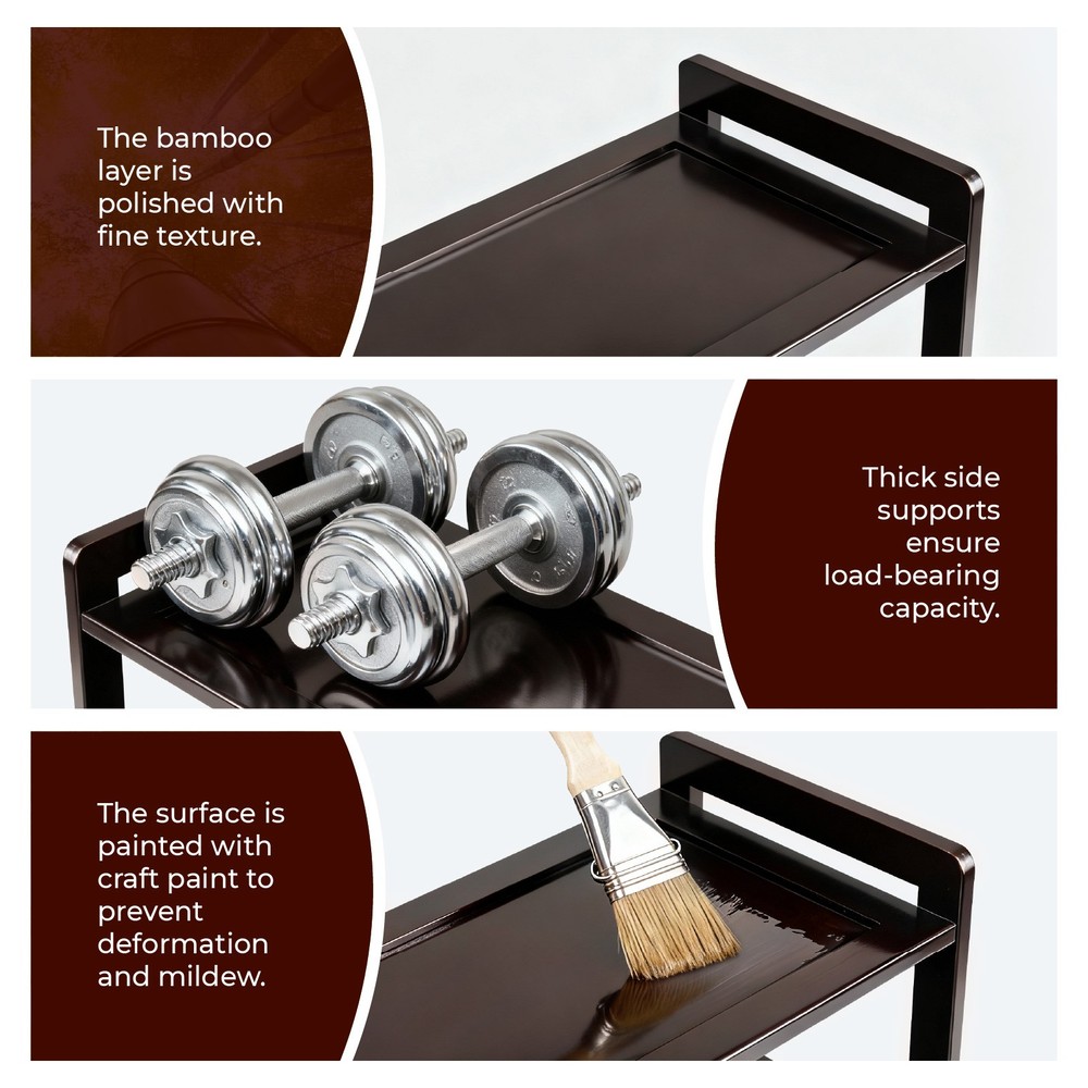 6-Layer Coffee Bamboo Shoe Rack, 68x25x89cm