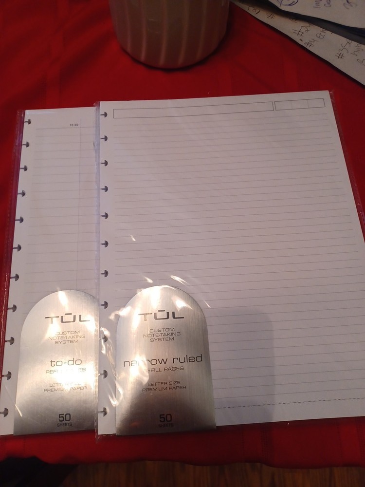 TUL Custom Note Taking System Refill Pages 50 Sheets 2 Packs Paper New
