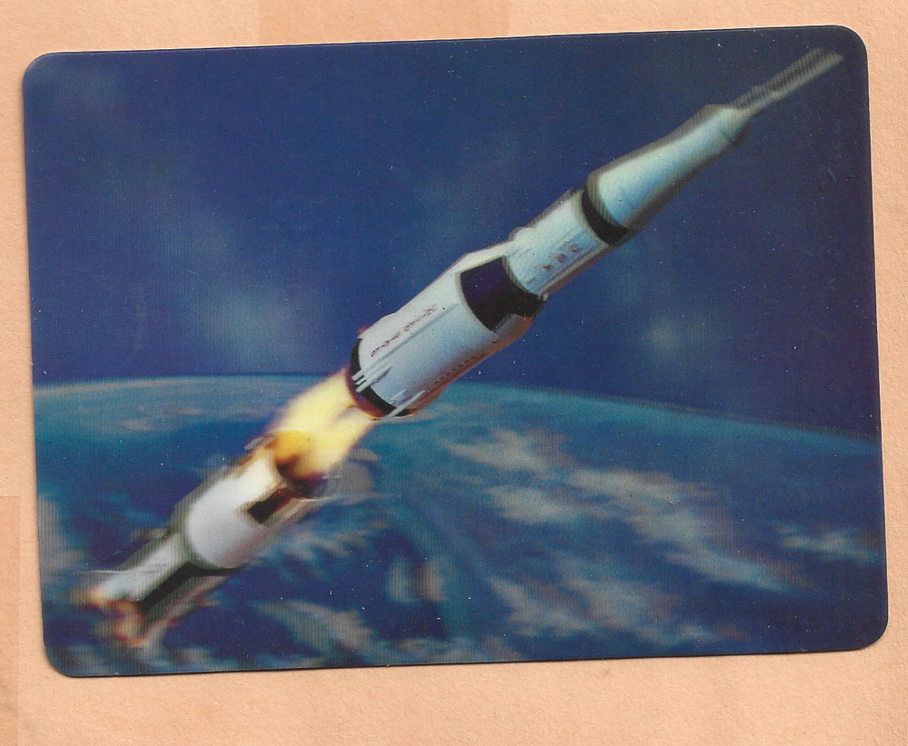 APOLLO 13 LAUNCH APR 11,1970  CAPE  3-D SPACE  POSTCARD