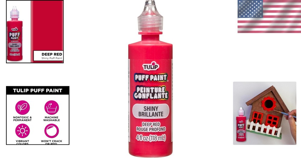 Deep Red Dimensional Fabric Paint 4oz - Perfect for Creative Crafts & Projects